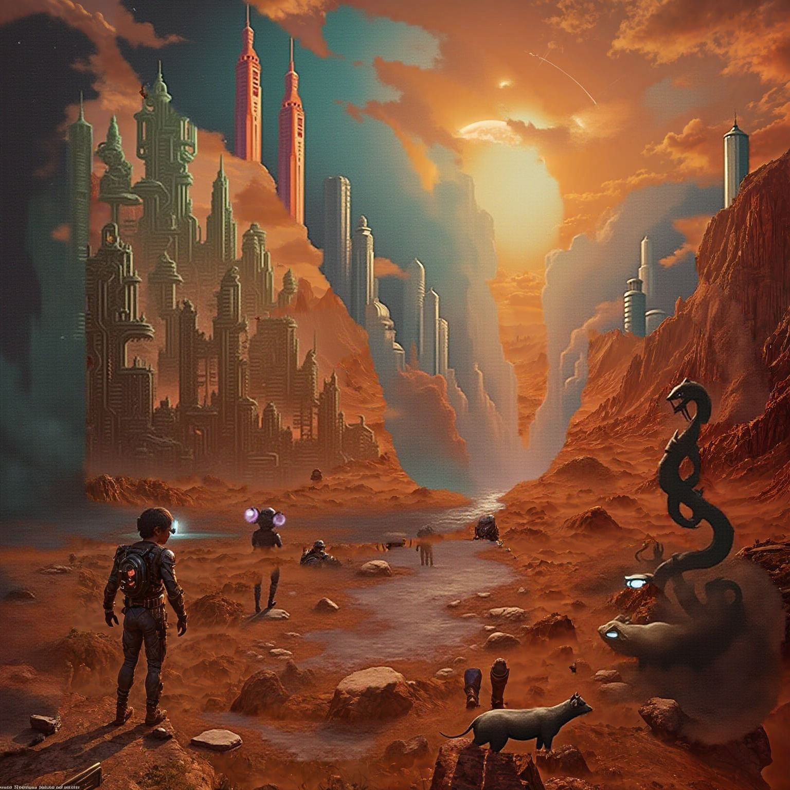 Surreal Multidimensional Cityscape as Matte Painting