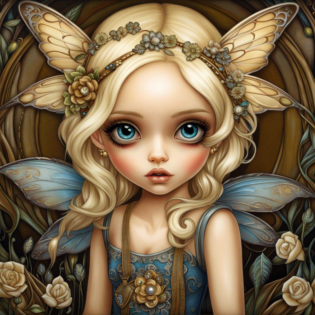 Sad Fairy in Post-Apocalyptic Wasteland, Digital Art