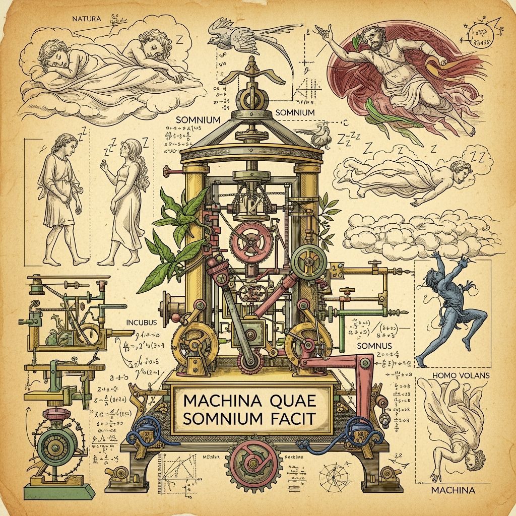 Renaissance Dream Machine Schematic in Leonardo da Vinci Sty...