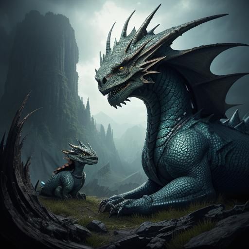Dragon Protecting Baby: 3D Video Game Cinematic