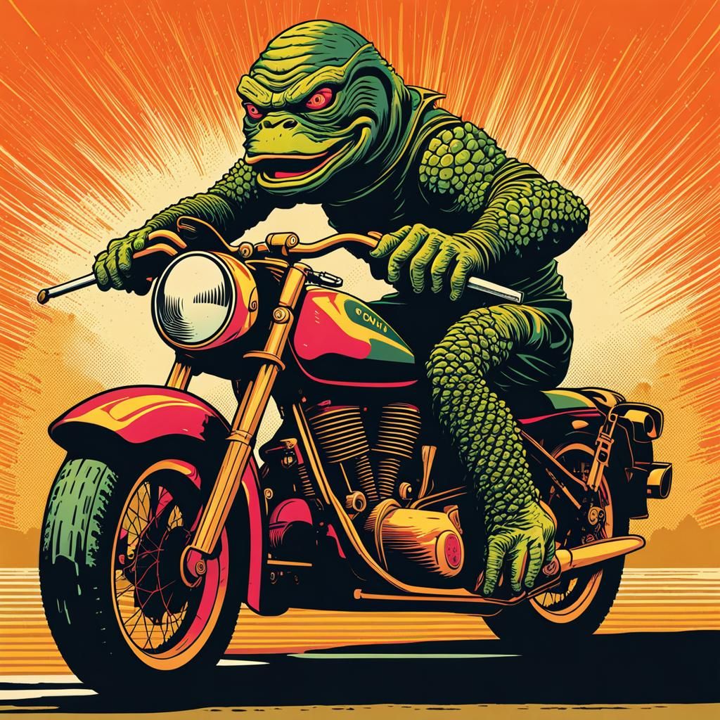 Creature from the Black Lagoon Motorcycle Ride: Pop Art