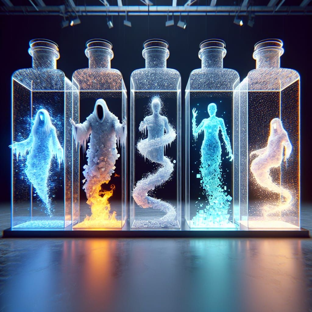 Elemental Spirits Encased: A CGI Spectacle