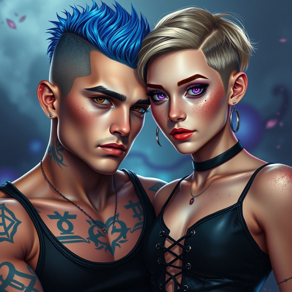 Magical Bond: Lovers in a Fantasy Landscape