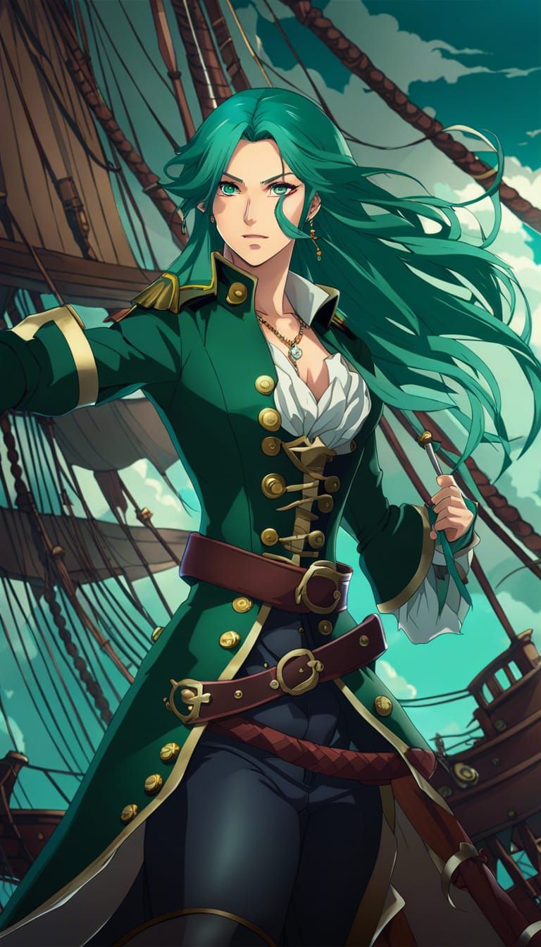 Anime Pirate Captain in Eldritch Storm