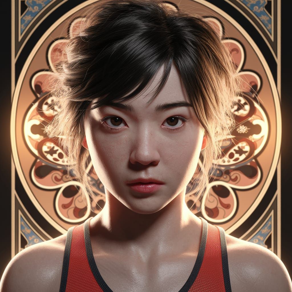 Young Japanese Wrestling Star Utami Hayashishita in Vibrant ...