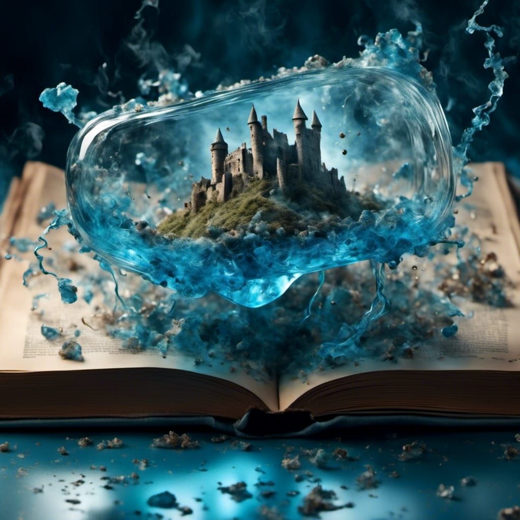 Levitating Blue Clot Above Castle Book