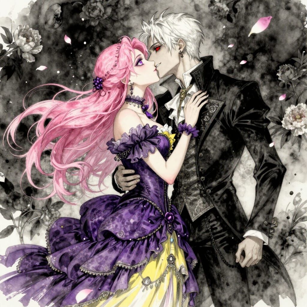 Gothic Romance: A Kiss in Peony Petals
