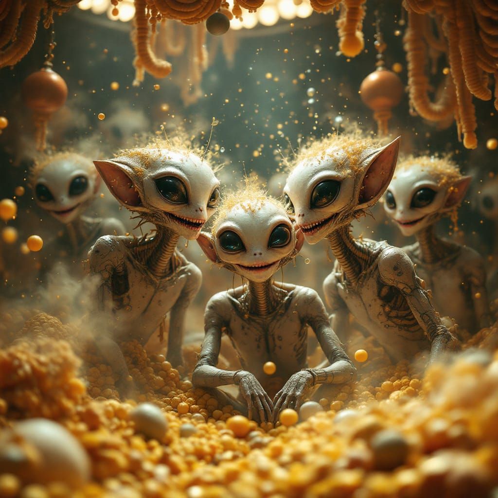 Extraterrestrial Couture: An Alien Party in Photorealistic D...