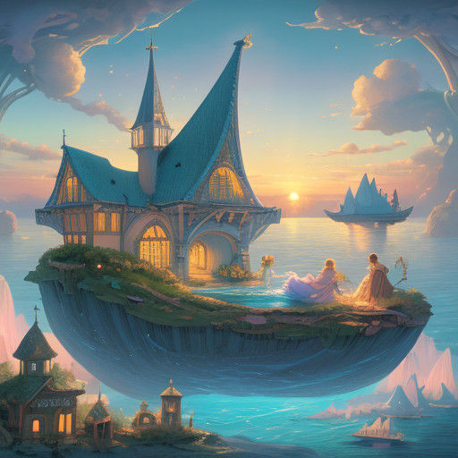 Dreamy Children's Book Illustration in Whimsical Fantasy Sty...