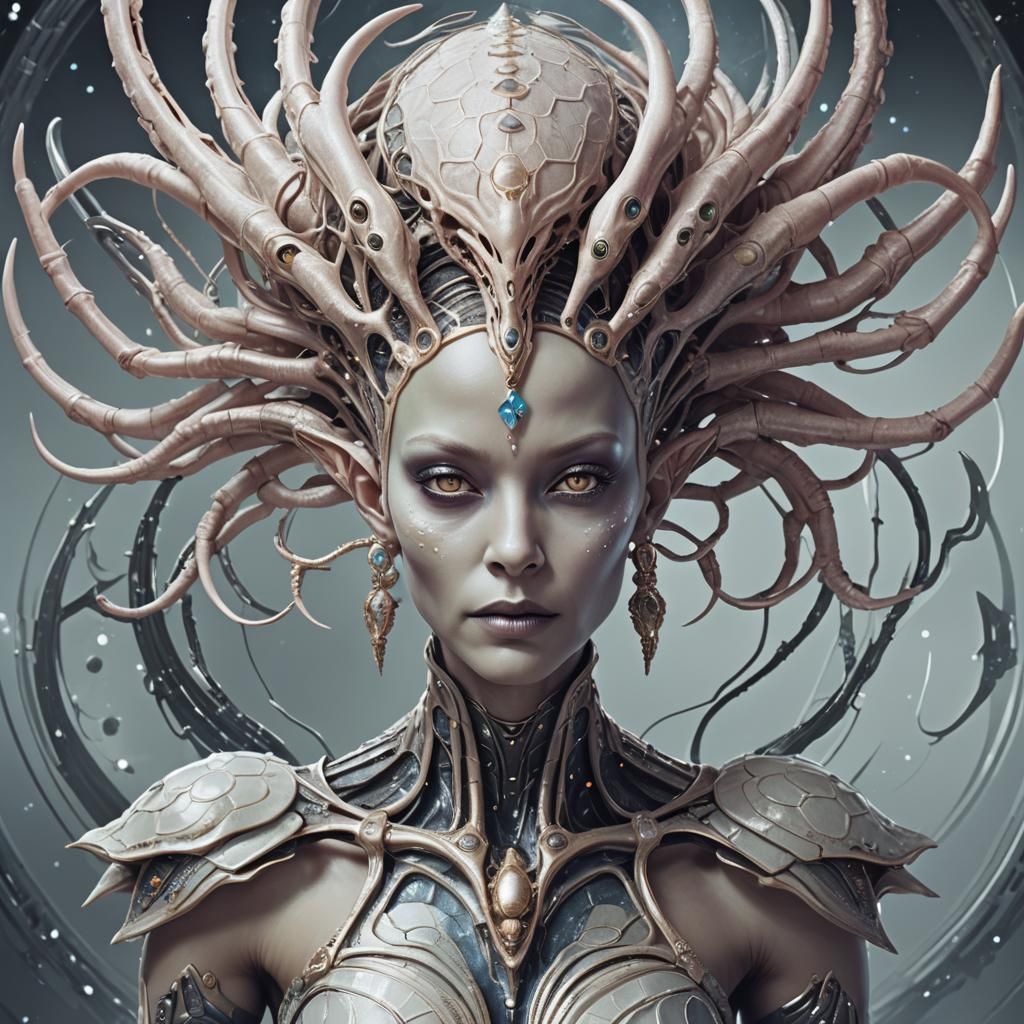 Astrological Alien Queen: Cancer Zodiac Portrait