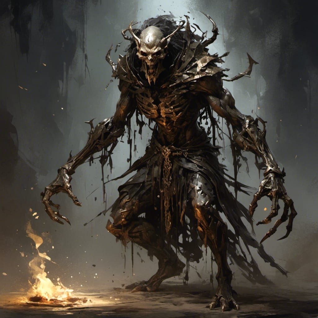 Ghoul from Dungeons and Dragons in Dark Style