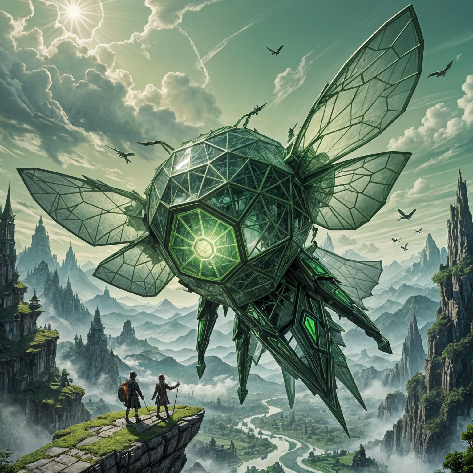 Translucent Green Nonagon Platform