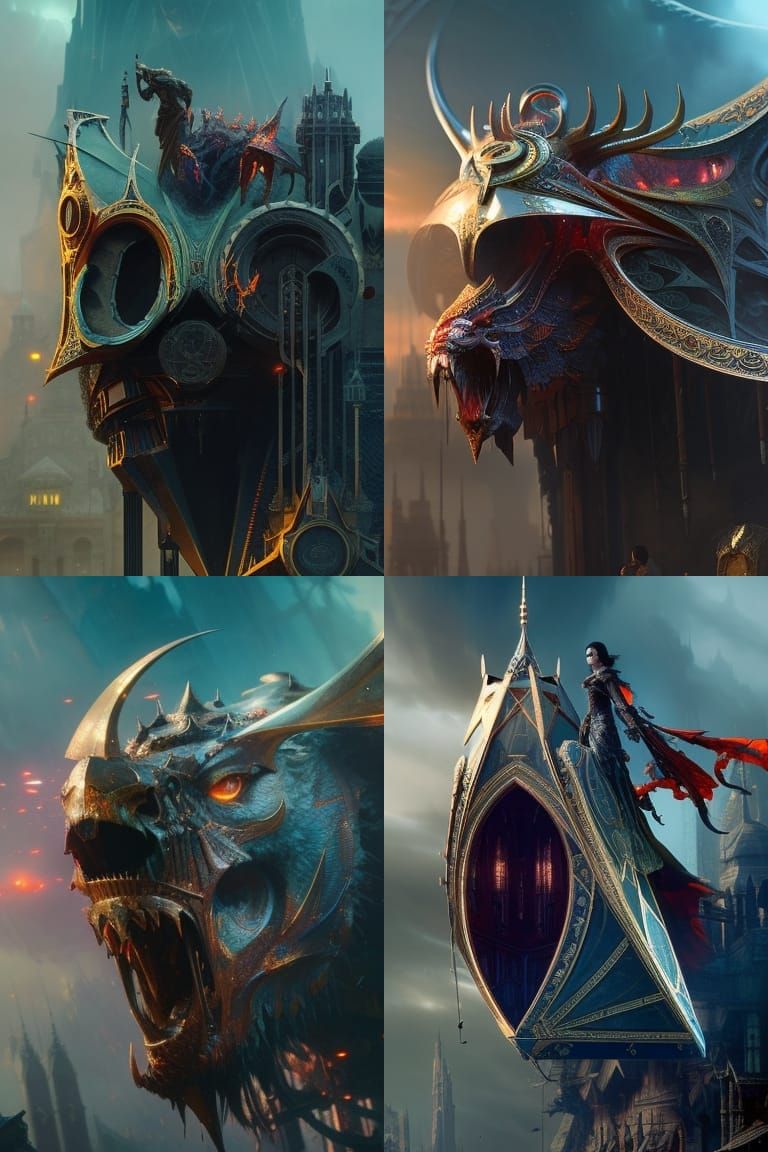 Dystopian Skull with Blood Vessels in Surreal Style