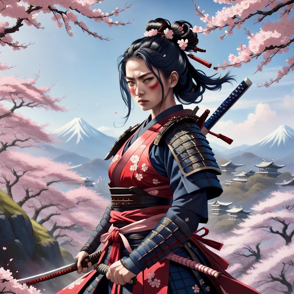 fierce female samurai warrior