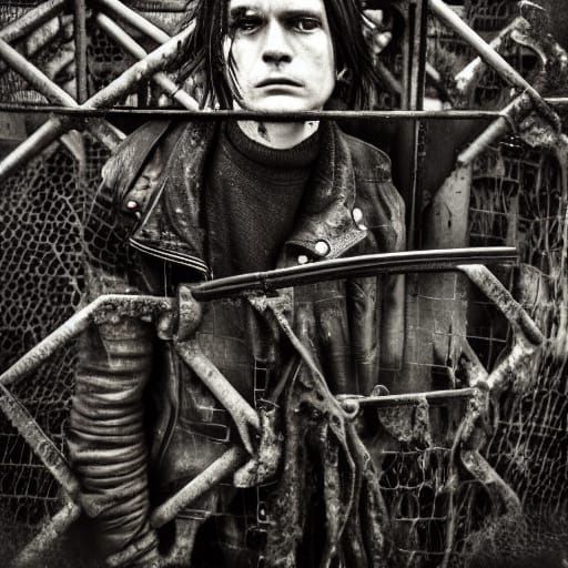 Goth Coffee Shop Amidst Industrial Decay