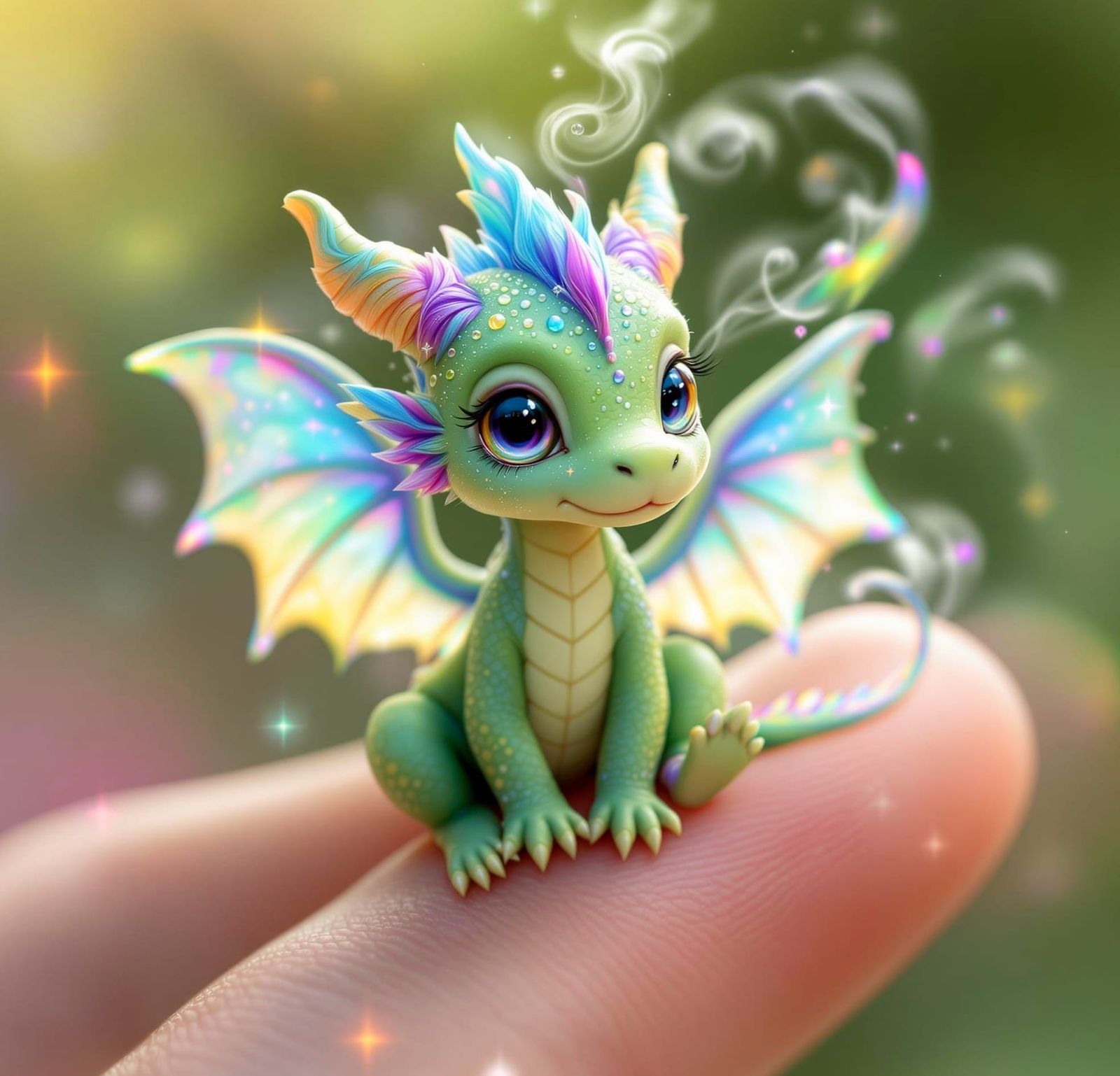 Whimsical Baby Dragon Plays in Sunbeams