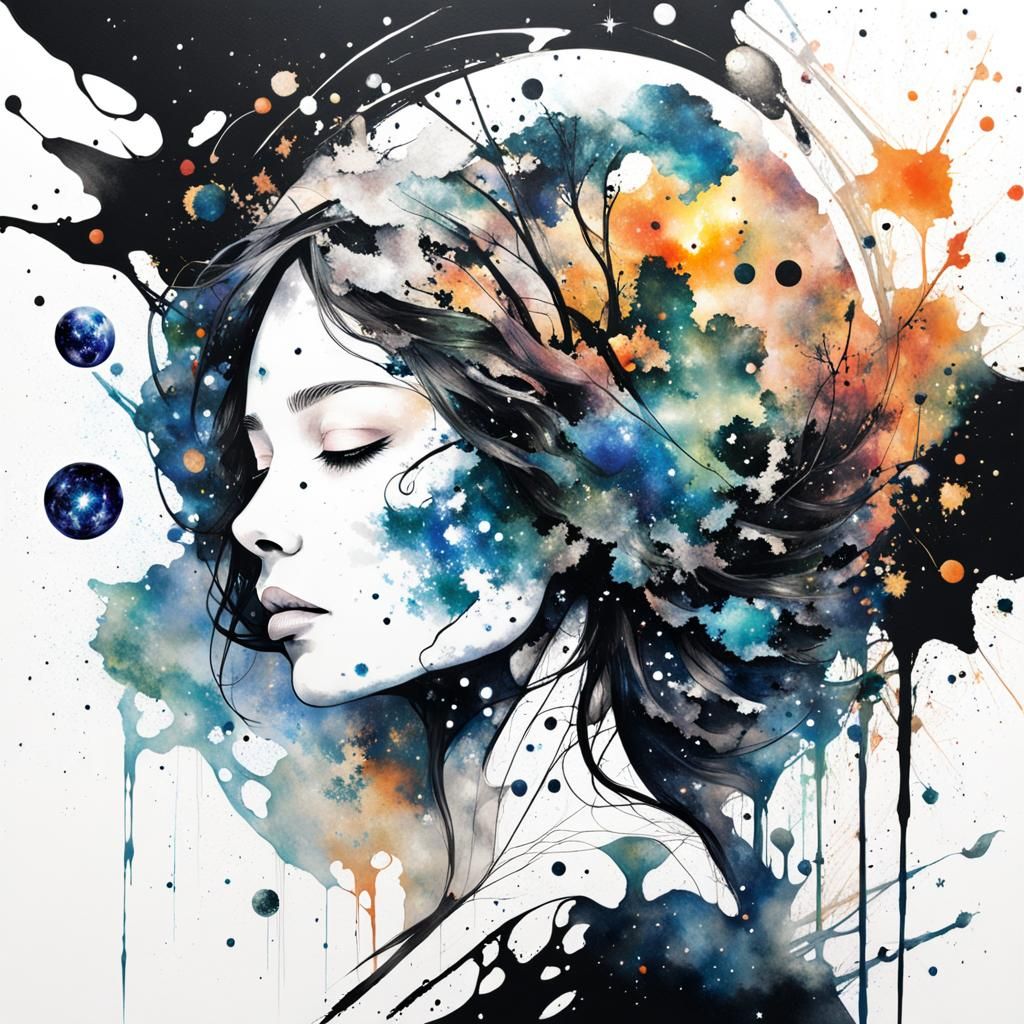 Gaia: Mother Earth in Abstract Splatter Art