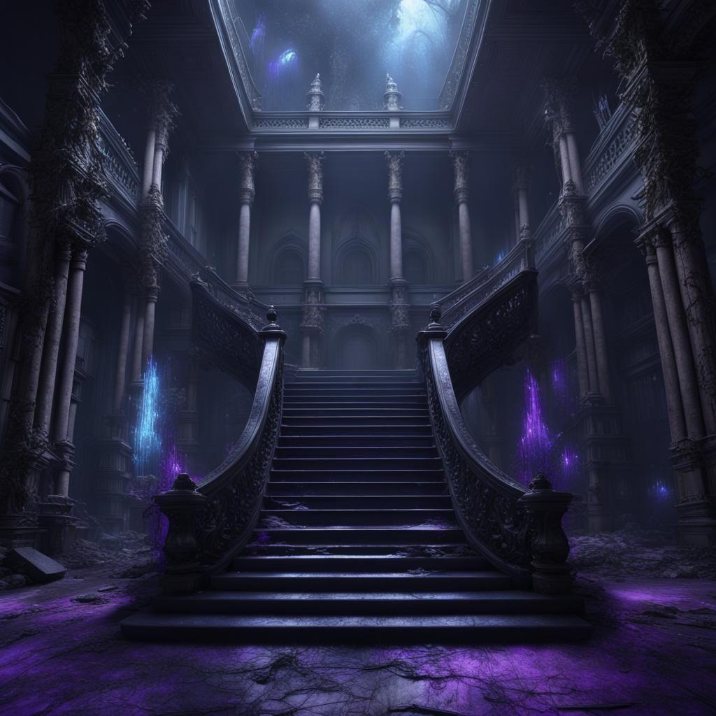 Eerie Galaxy Palace with Staircase