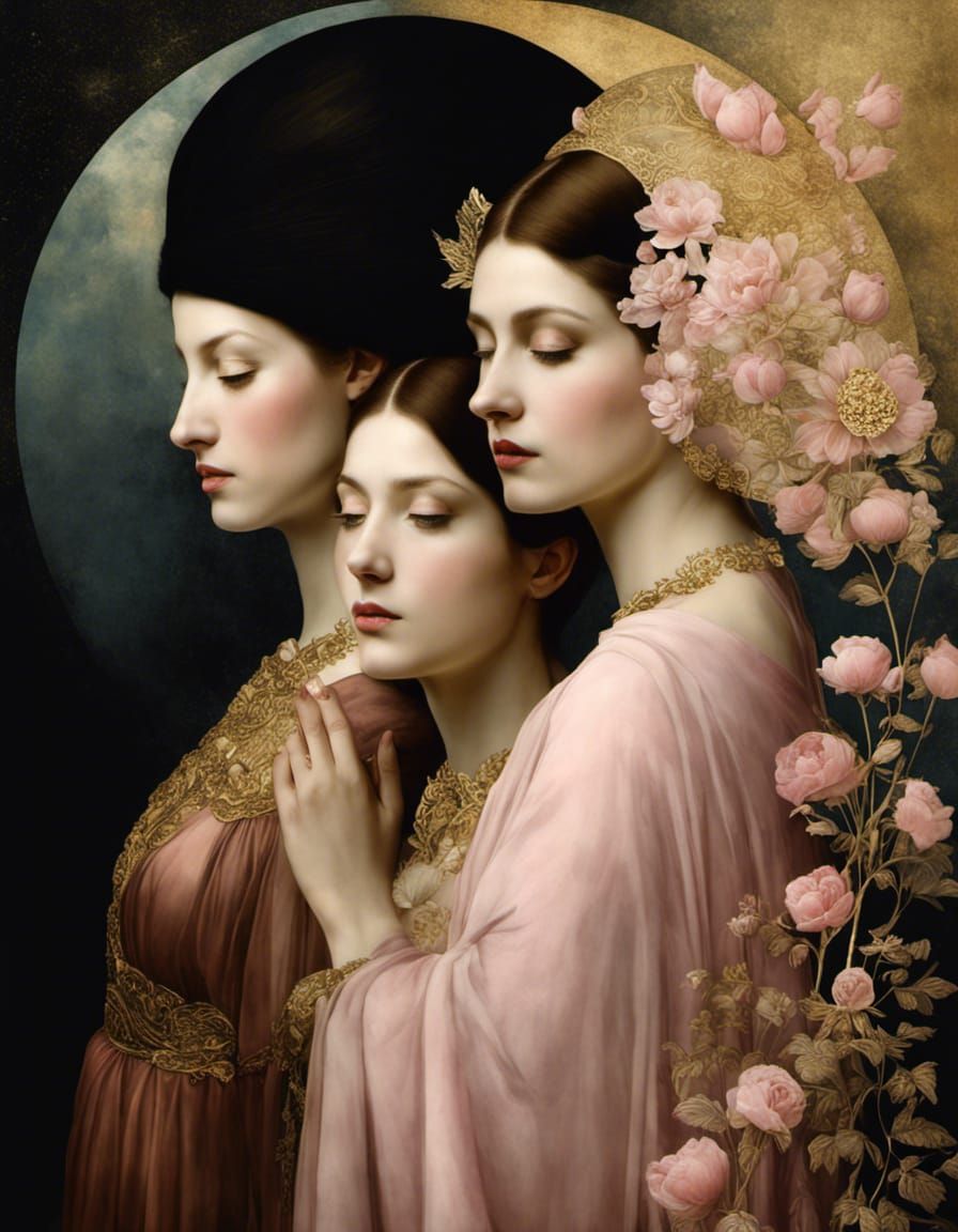 Friendship Portrait in Delicate Surrealism Style