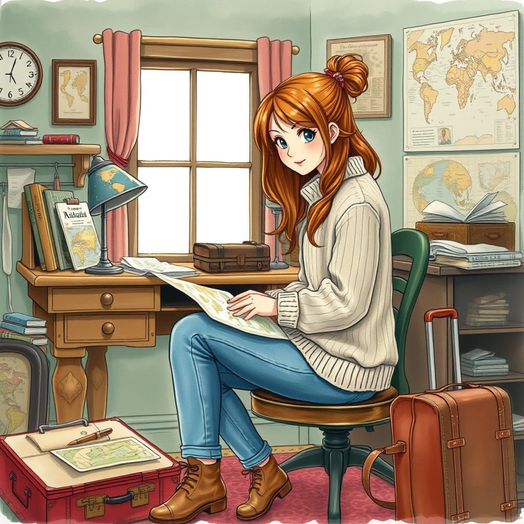 Cozy Travel Planner in Whimsical Watercolor Style