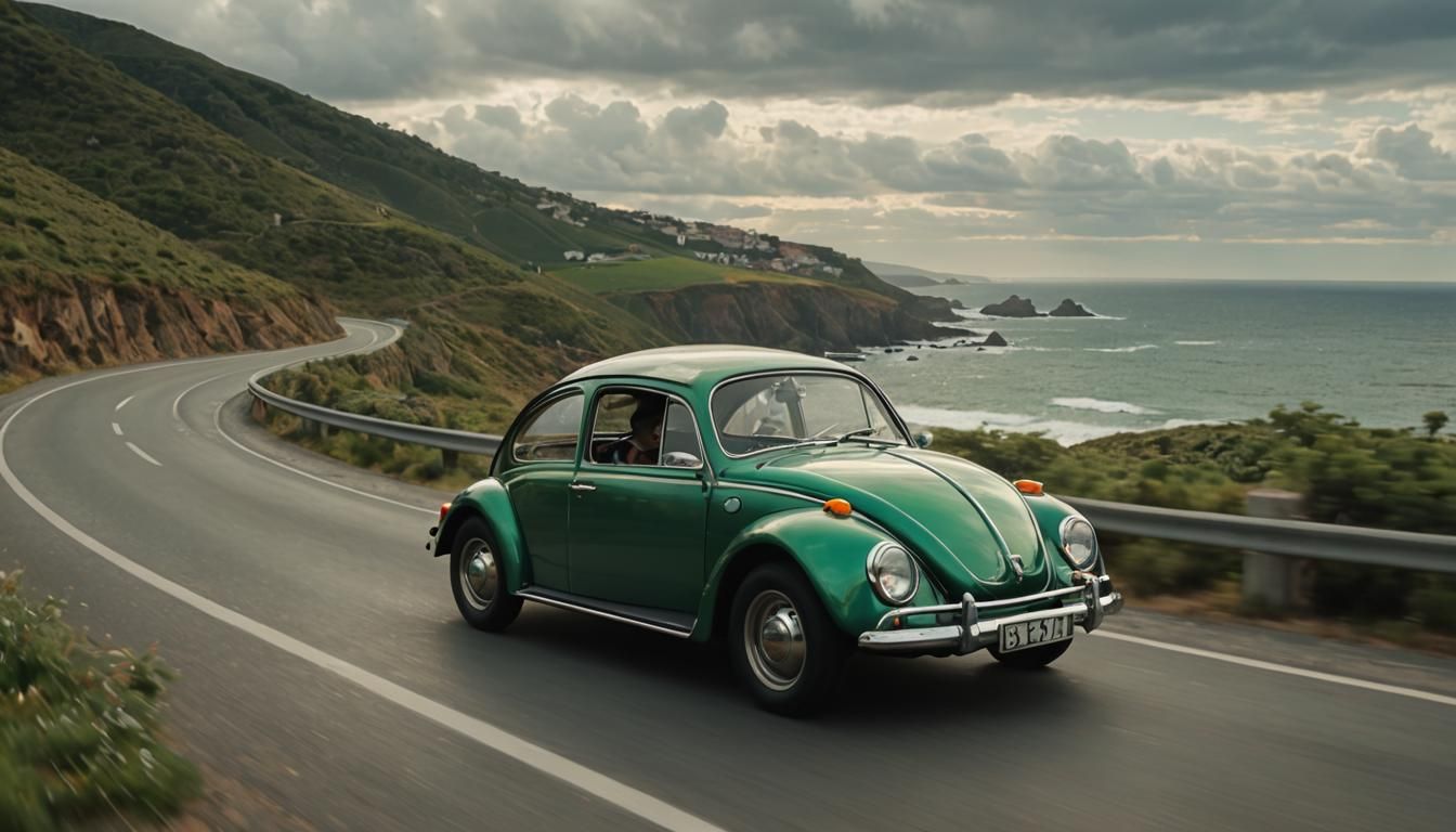 1960s Bug Eye Sprite Races on Coastal Road