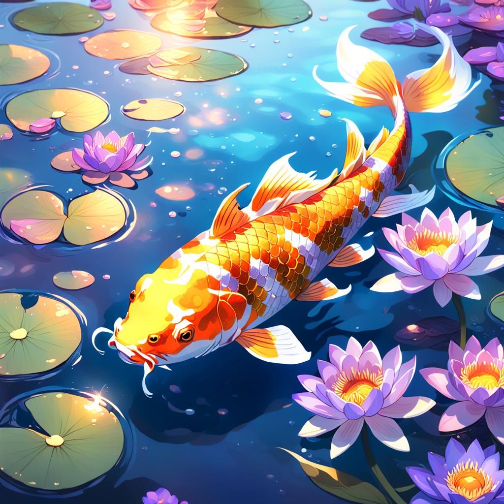 Vibrant Koi Fish in Shimmering Water