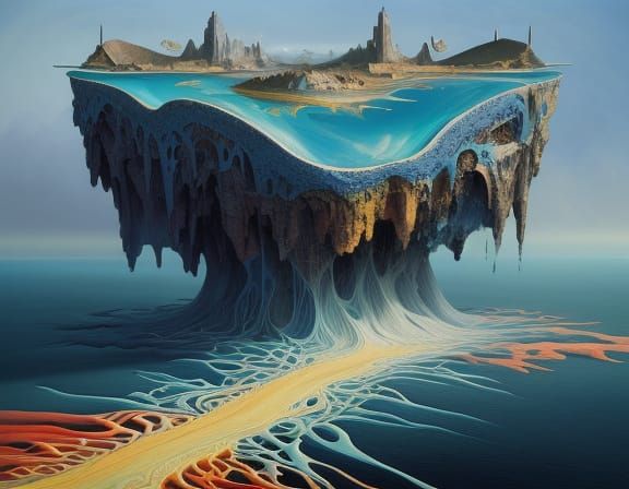 Surreal Poem Structure in Dali-Inspired Oil Painting