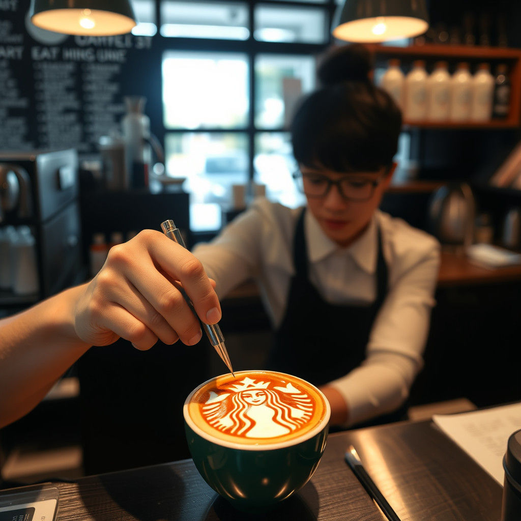 Anime Latte Art by Starbucks Barista