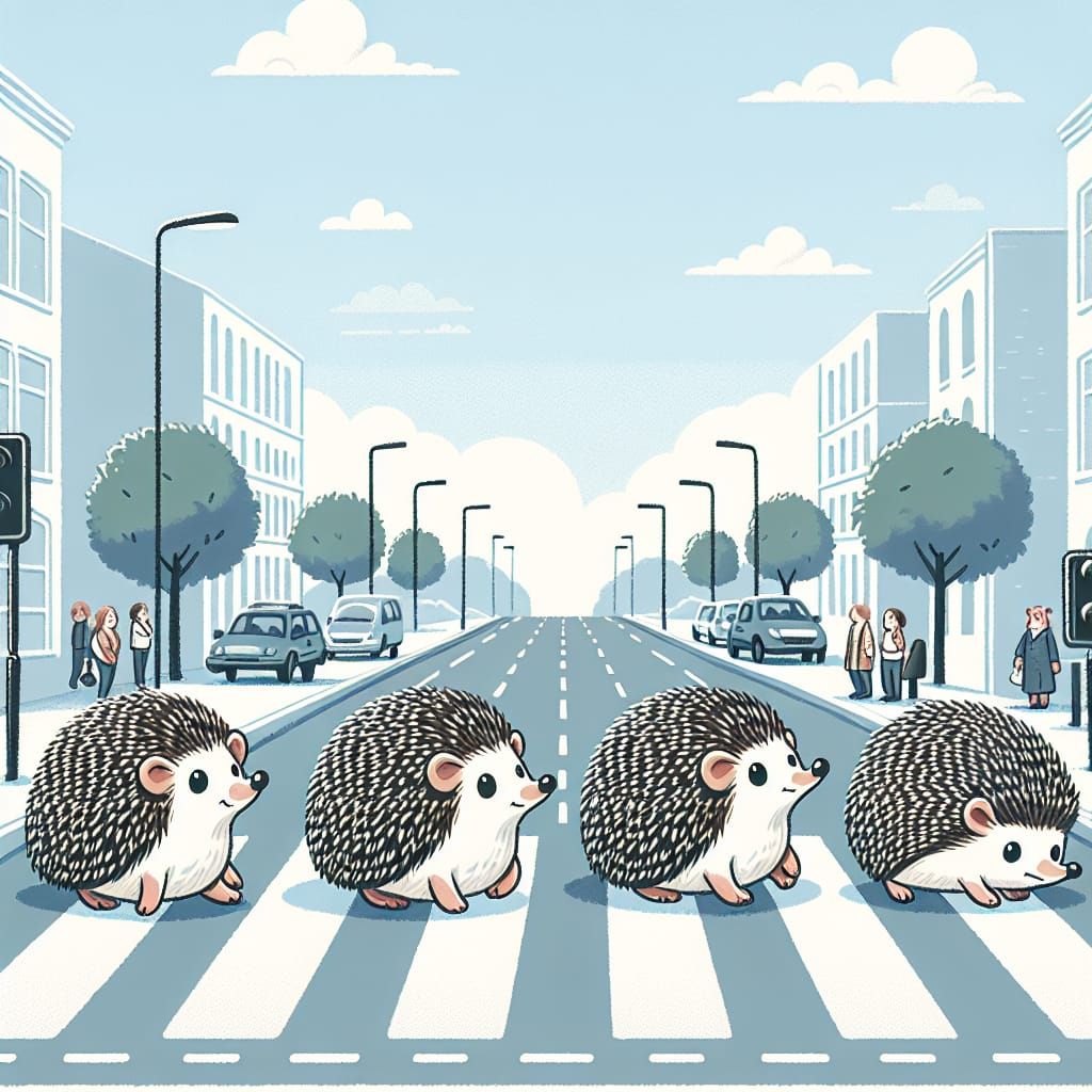 Four Hedgehogs Cross Abbey Road in Style