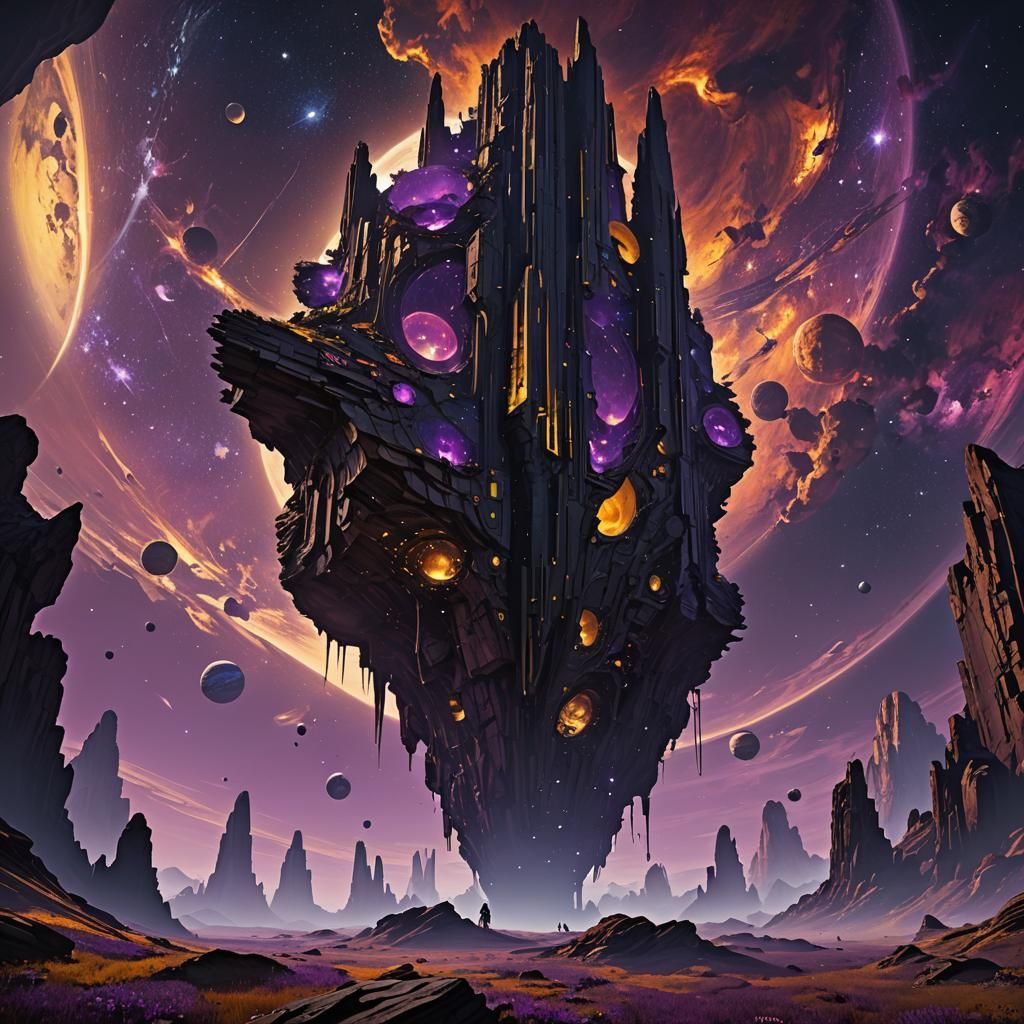 Cosmic Monolith in Dark Fantasy Style