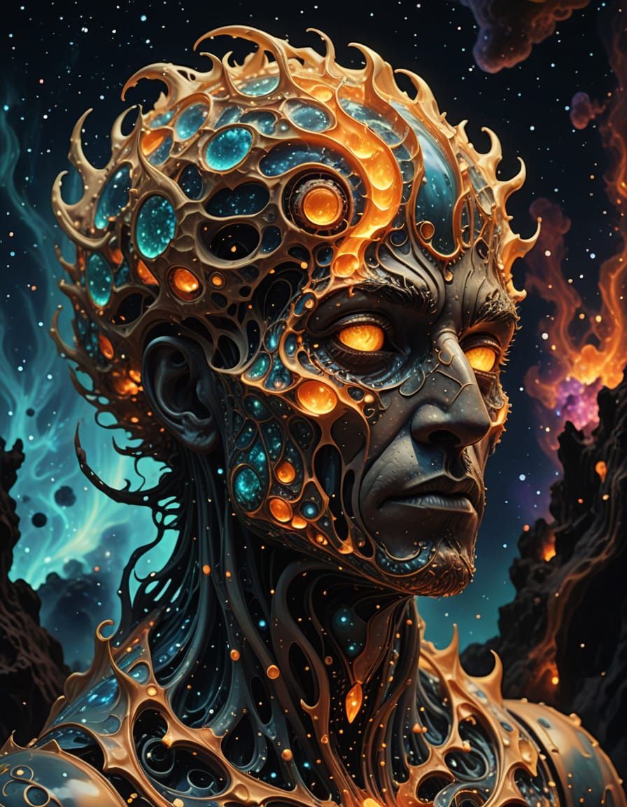 Mandelbrot Fractal Vortex in Cosmic Bioluminescence