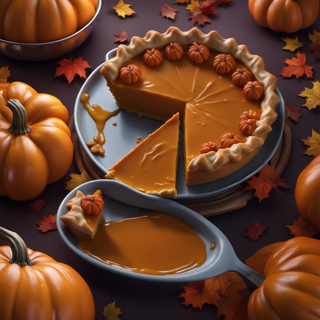 Realistic Squishy Pumpkin Pie: Digital Matte Painting