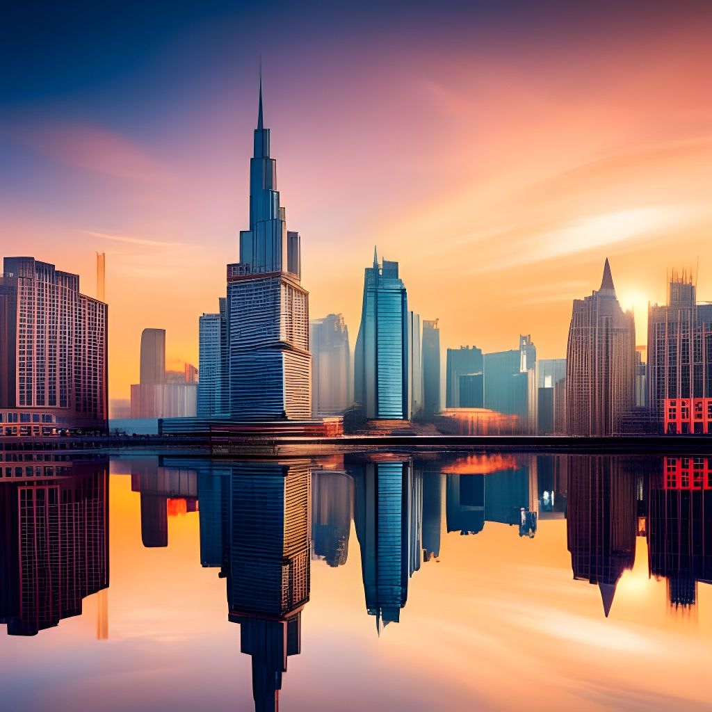 Mirrored Cityscape Reflection