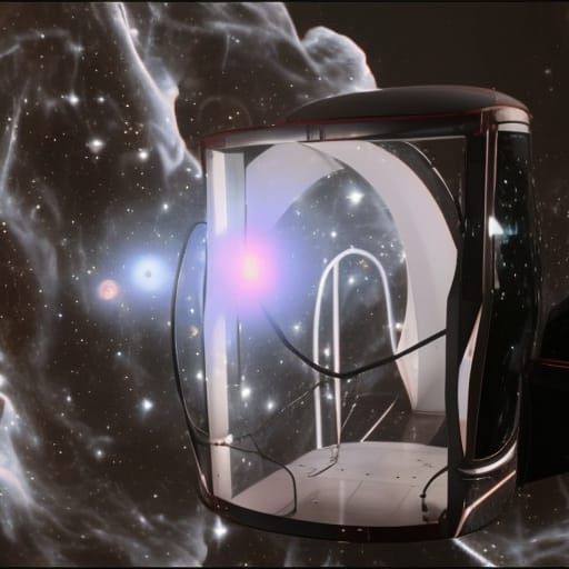 Electric Tesla Sphere in Nebula, 4K