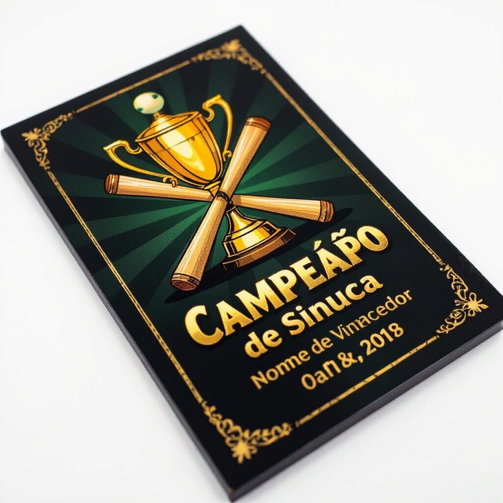 Elegant Snooker Championship Award Plaque with Trophy