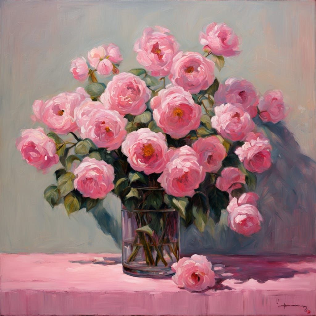 Tonalist Oil Painting Captures the Essence of Pink