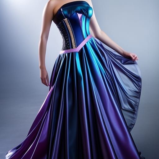 Glamourous Woman in Latex Corset Dress