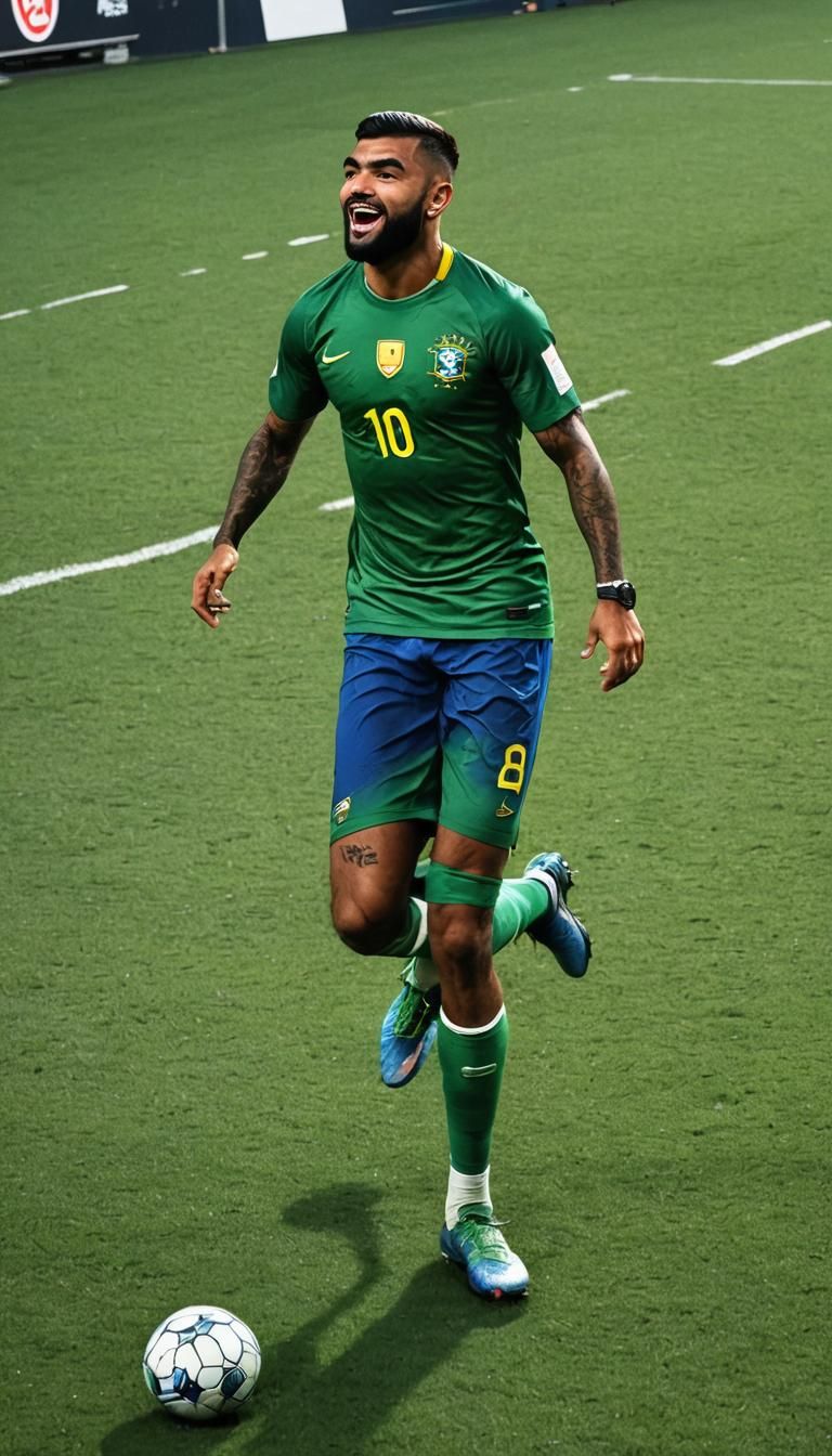 Gabigol Celebration: A Vibrant Digital Portrait
