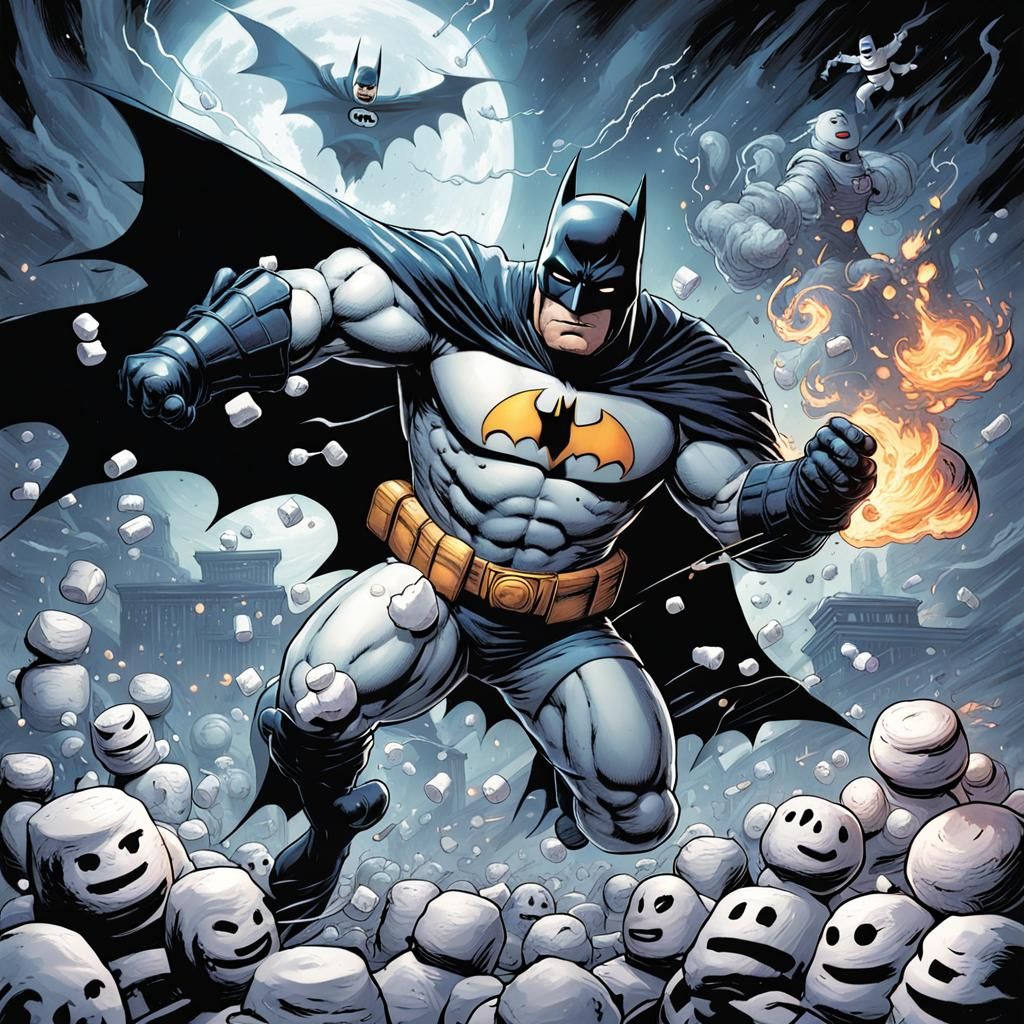 Batman vs Stay Puft: Comic Book Art Battle