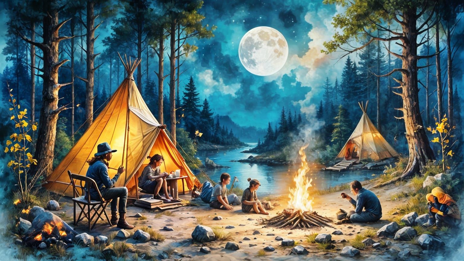 <lora:Akimora:1.0> <lora:MrsH Watercolor:1.0> Capture the wa...