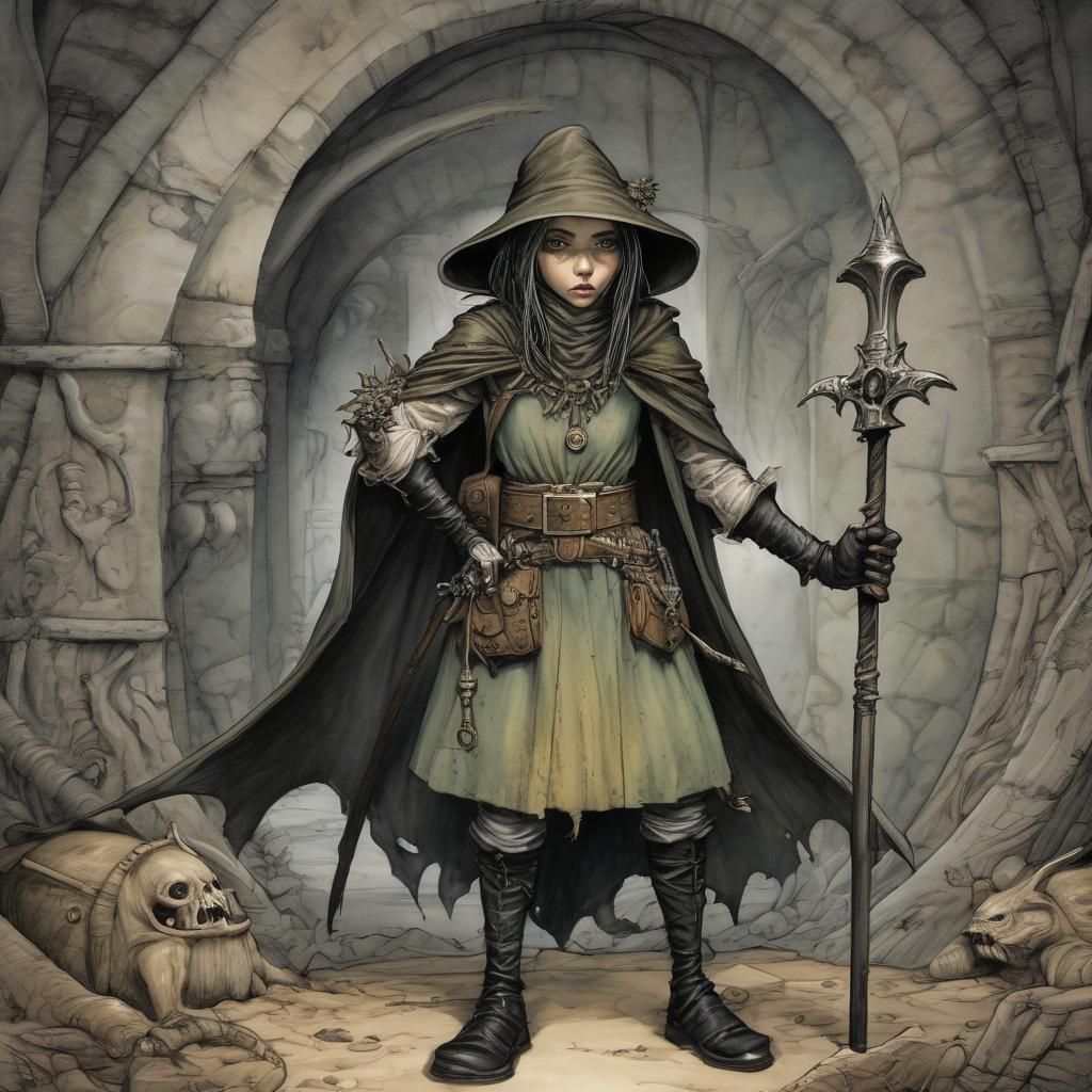 Grimdark Fantasy Art in Gothic Horror Style