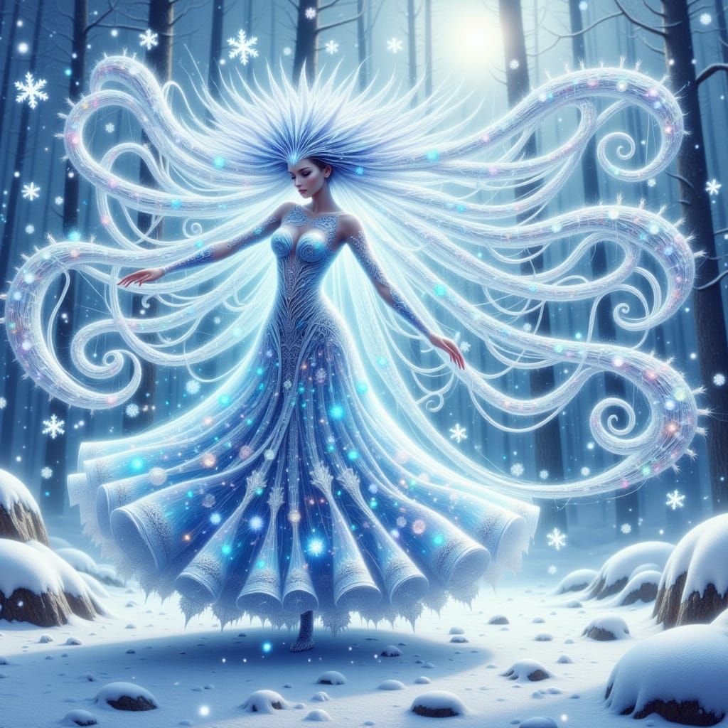 Whimsical Winter Wonderland in Impasto Style