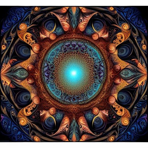 Holographic Cosmic Orbs in Maximalist Digital Art