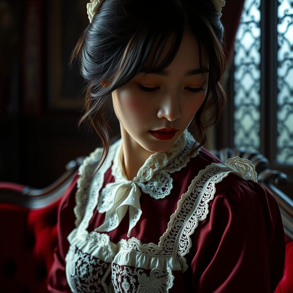 Victorian Maid Lost in Thought