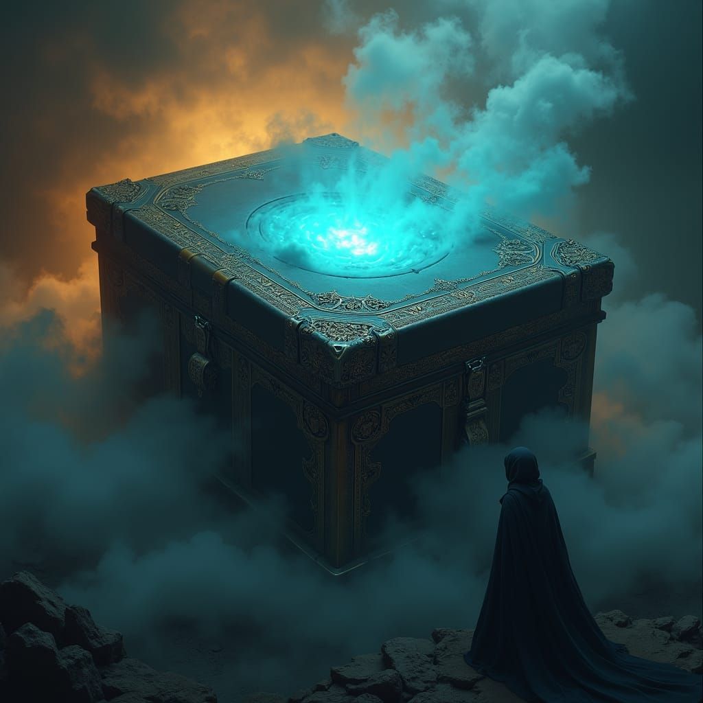 Ominous Book Cover: Assassin's Box in Golden Hues