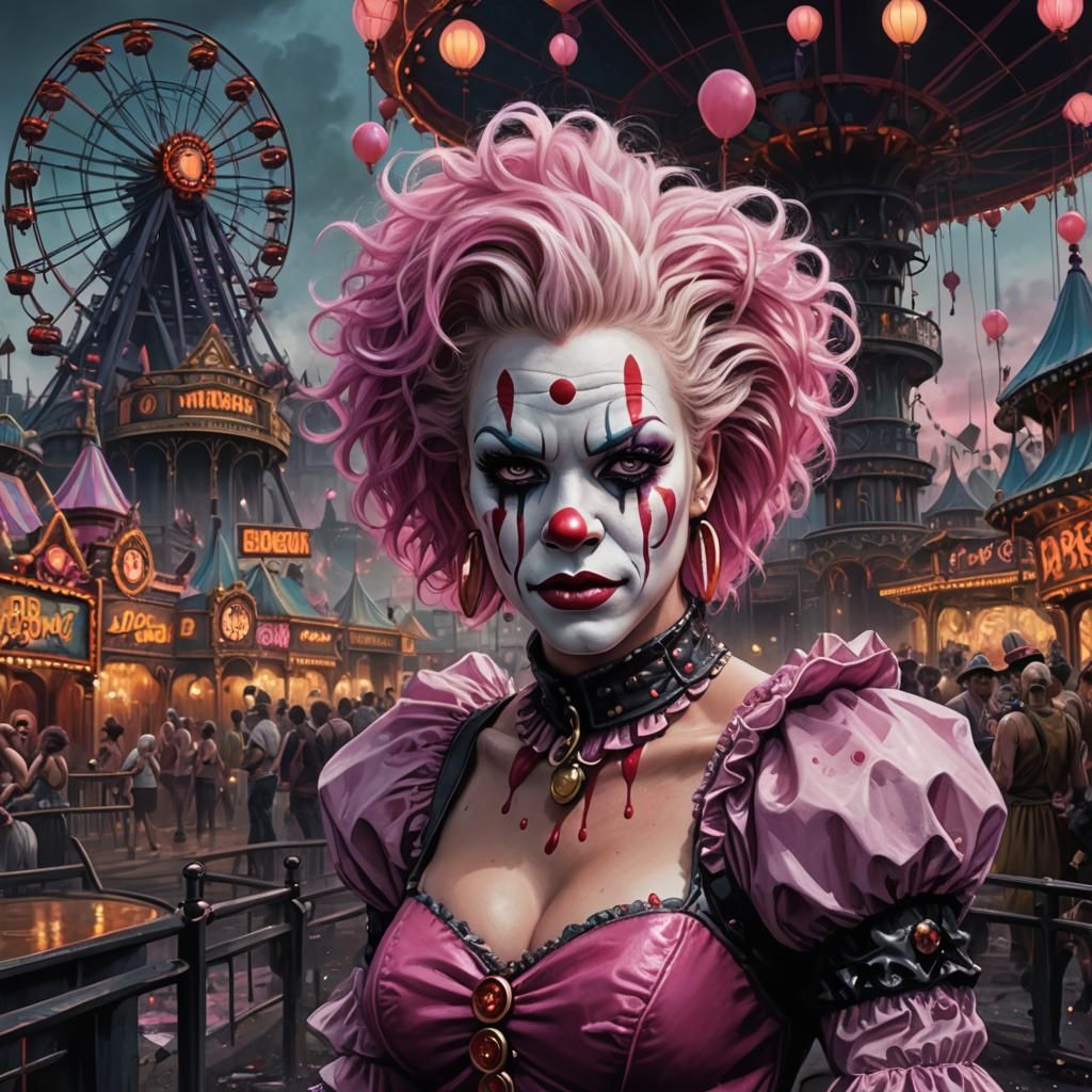 "This used to be our funhouse But now it's full of evil clow...