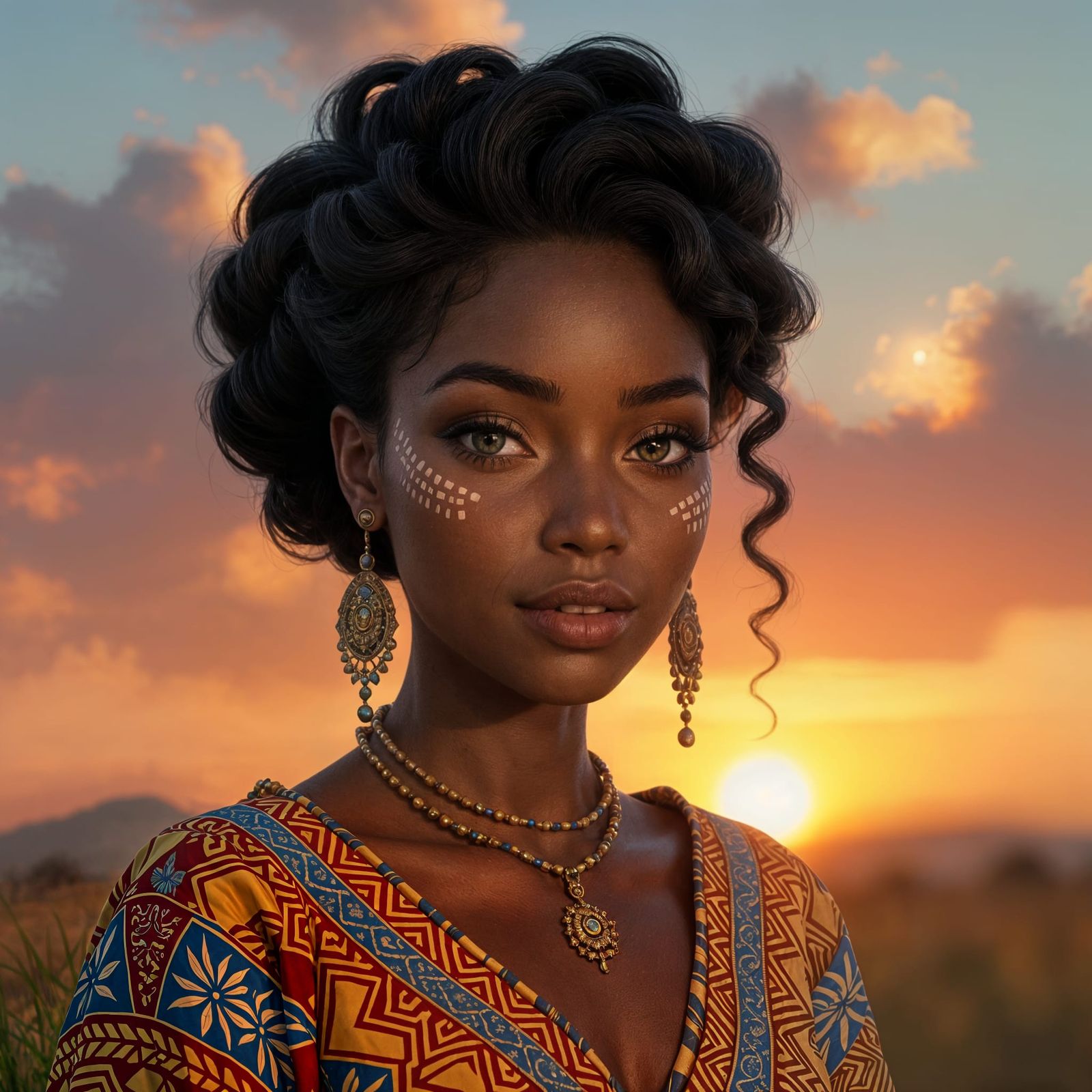 Stunning Portrait of a Black Woman in Traditional African At...