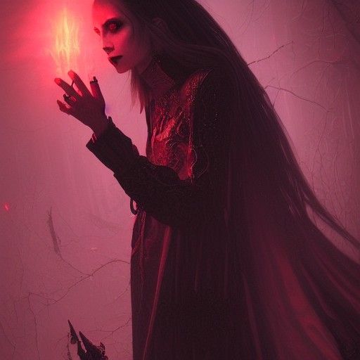 Hyperrealistic Vampire Staked in Coffin, Baroque Horror