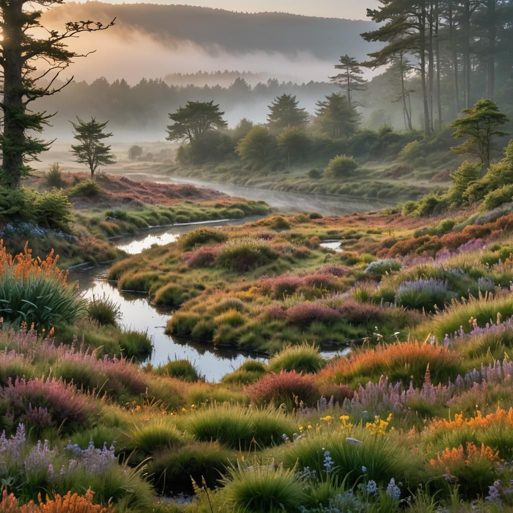 Medieval Farm at Misty Dawn: An Unreal Engine 5 Landscape