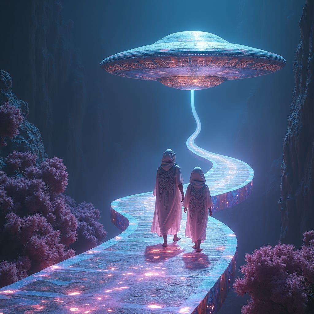 Ethereal Mother and Daughter on Alien World